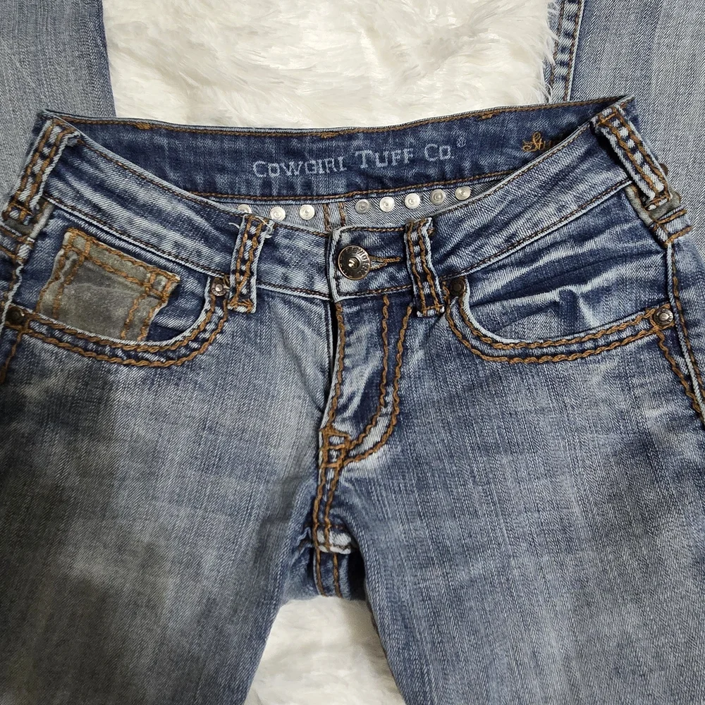 Cowgirl Tuff Light Blue Straight Leg Jeans - Picture 5 of 8